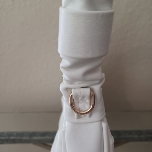 Bright White Ruched Mini Shoulder Bag NWOT - Picture 5 of 9